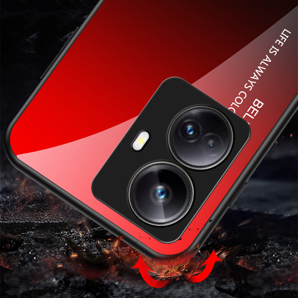 Til Realme 10 Pro 5G Gradient Color Ridsefast telefoncover Hærdet glas, hårdt pc-blødt TPU-telefoncover Til Realme 10 Pro 5G Gradient Color Ridsefast telefoncover Hærdet glas, hårdt pc-blødt TPU-telefoncover